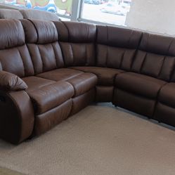 Brown Reclining Sectional 
