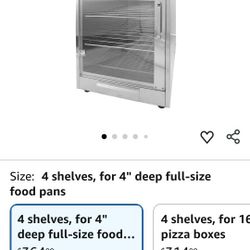 Festa Essantials 4-Shelf Electric Fan Circulated Hot Box Food Warmer for Holding 4" D Full-Size Steam Table Pans, Countertop Heated Holding Cabinet 