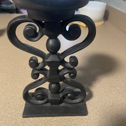 Pottery Barn Bronze Candle Holder. 8.5inches Tall 