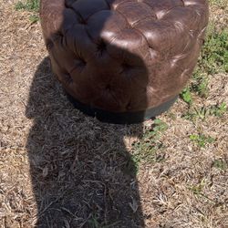 Full Leather Poof Seats