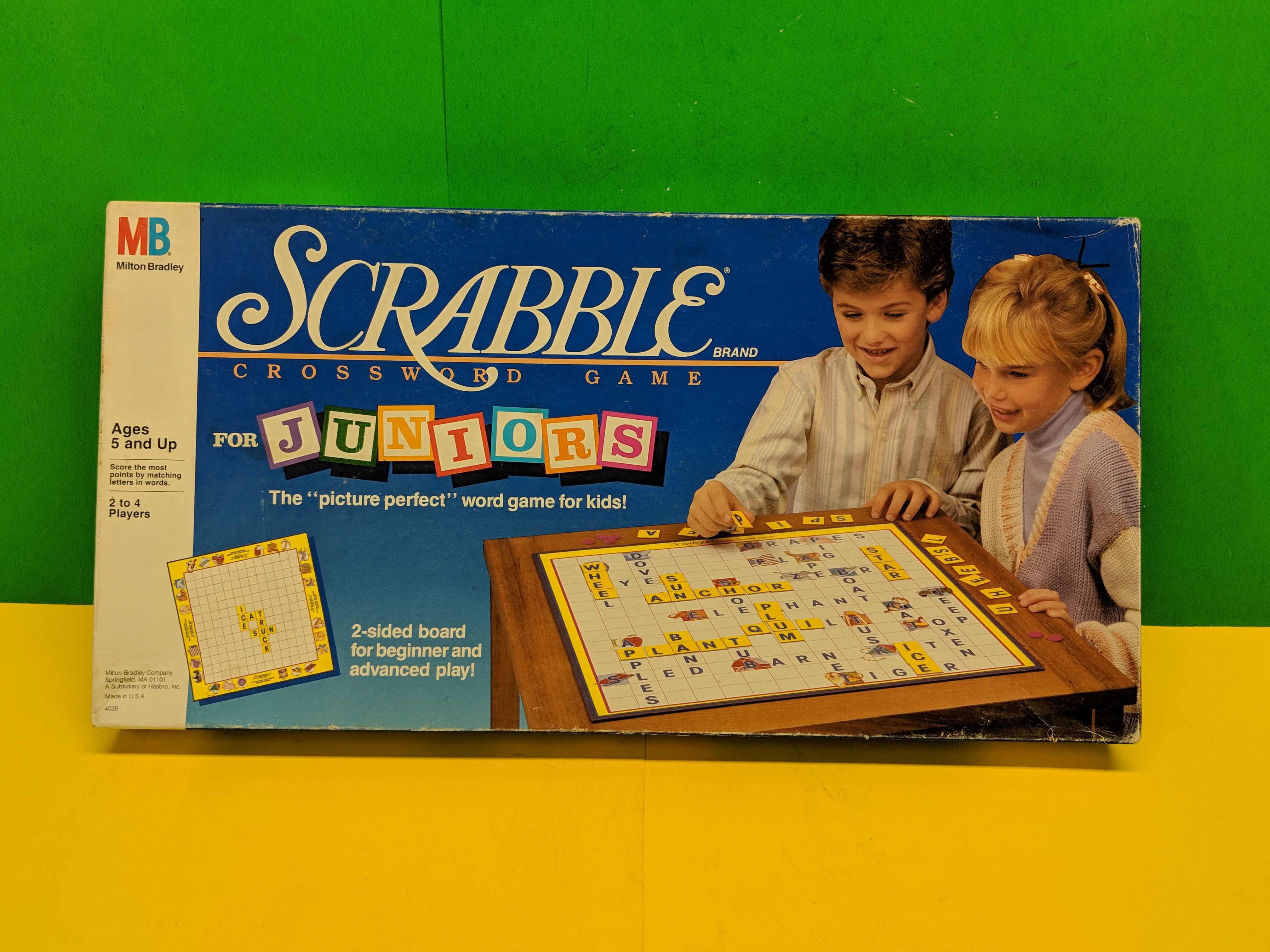Vintage Scrabble for Juniors 1989 The Picture Perfect Word Game for Kids!