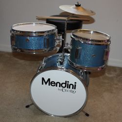 Mendini By Cecilio Kids Drum Set, 3 Piece Junior Drum Set for Beginners - Sky Blue