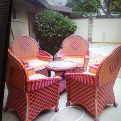 Designer .Wicker patio furniture.