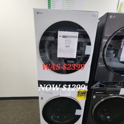 WASHTOWER Stacked Smart Laundry Center 4.5 Cu. Ft. Front Load Washer & 7.4 Cu. Ft. Electric Dryer