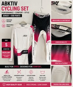 ABKTIV Cycling Jersey + Padded Riding Pants Set (Size S / 28) – Performance Ge
