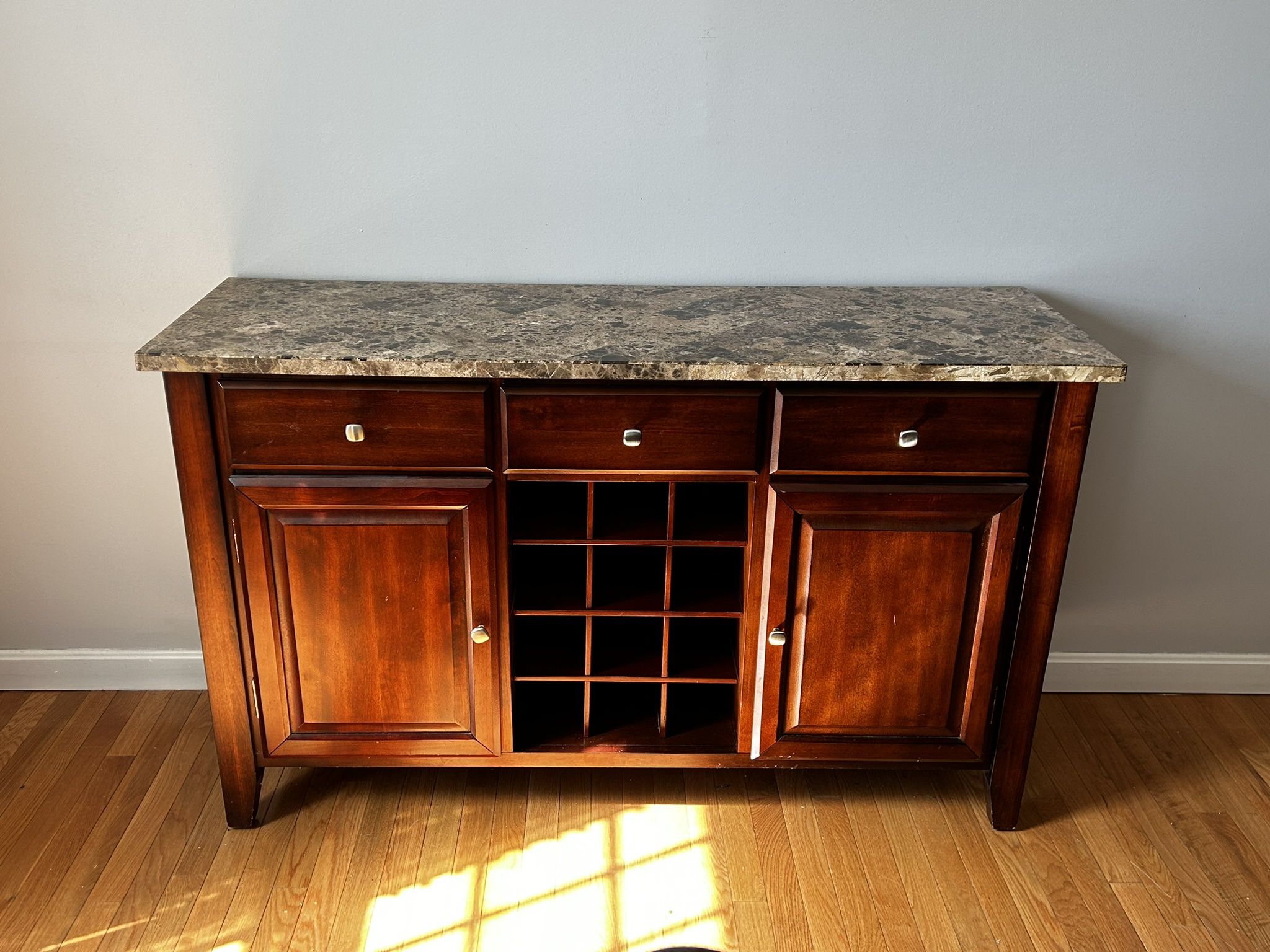 Bob's Furniture Pub Table & Sideboard Buffet Cabinet