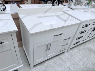 White bathroom vanity 37 inch