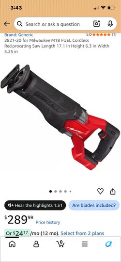 Milwaukee Cordless Reciprocating Sawzall