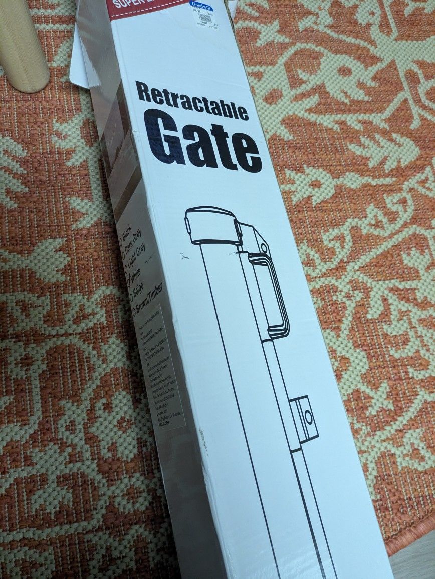 42 Inch Extra Tall White Retractable Gate
