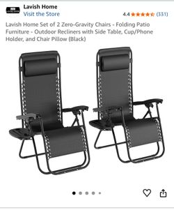 Lavish Home Set of 2 Zero-Gravity Chairs - New in Box