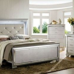 Brand New Silver Mirror 6pc Cal.King Size Bedroom Set  