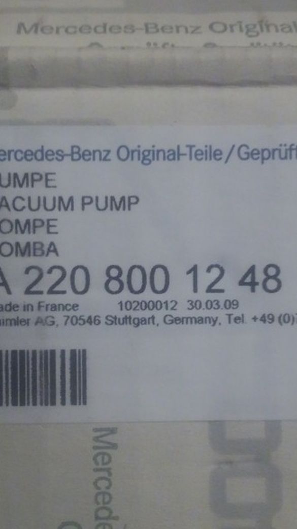 Mercedes Vacuum Pump