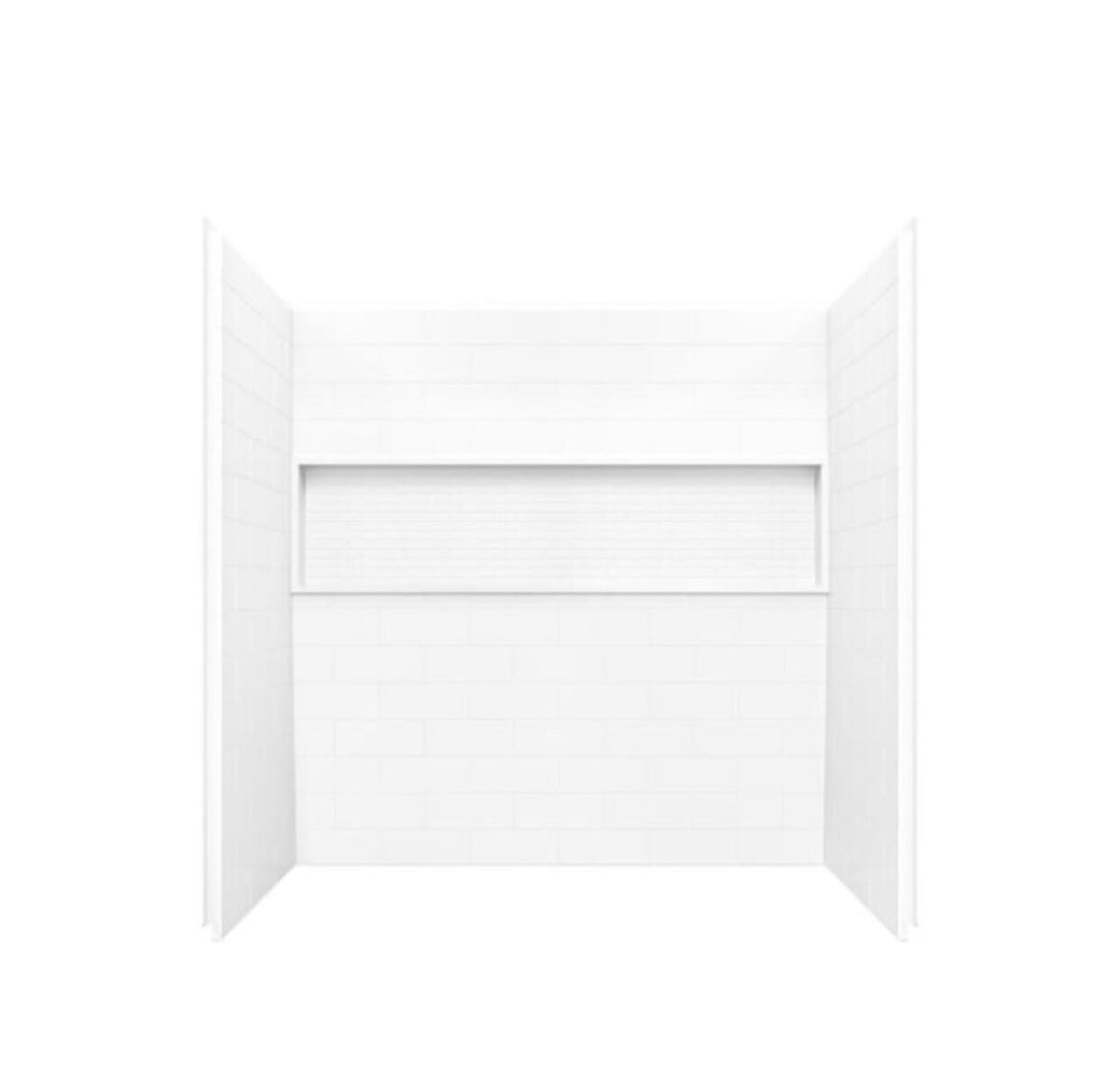 Alcove Tub Surround 4-Piece Direct-to-Stud in White 30 in. x 60 in. x 60 in. - Nextile by Bootz Industries