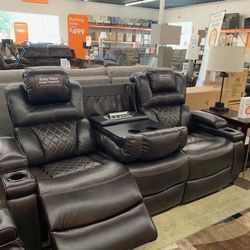 Power Reclining Sofa Available For Immediate Delivery 
