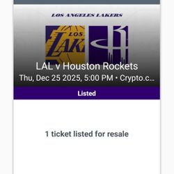 2 Lakers Tickets Rockets Christmas Day $180 Each