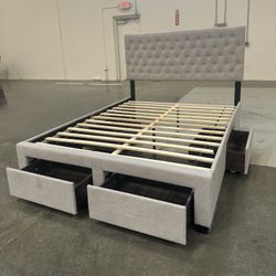 Full / Queen / Eastern King Fabric Storage Bed Frame 