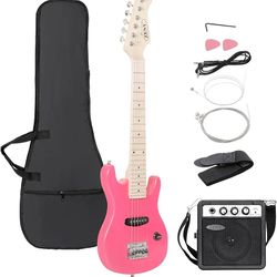 Electric Guitar Kids 30" Guitar With Amp + Case + Strap

