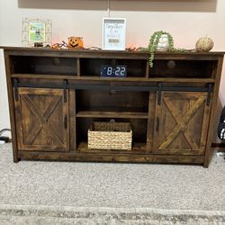Entertainment center with power outlets