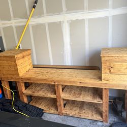 Large Rustic Solid Wood Entertainment Center / TV Stand – 8ft