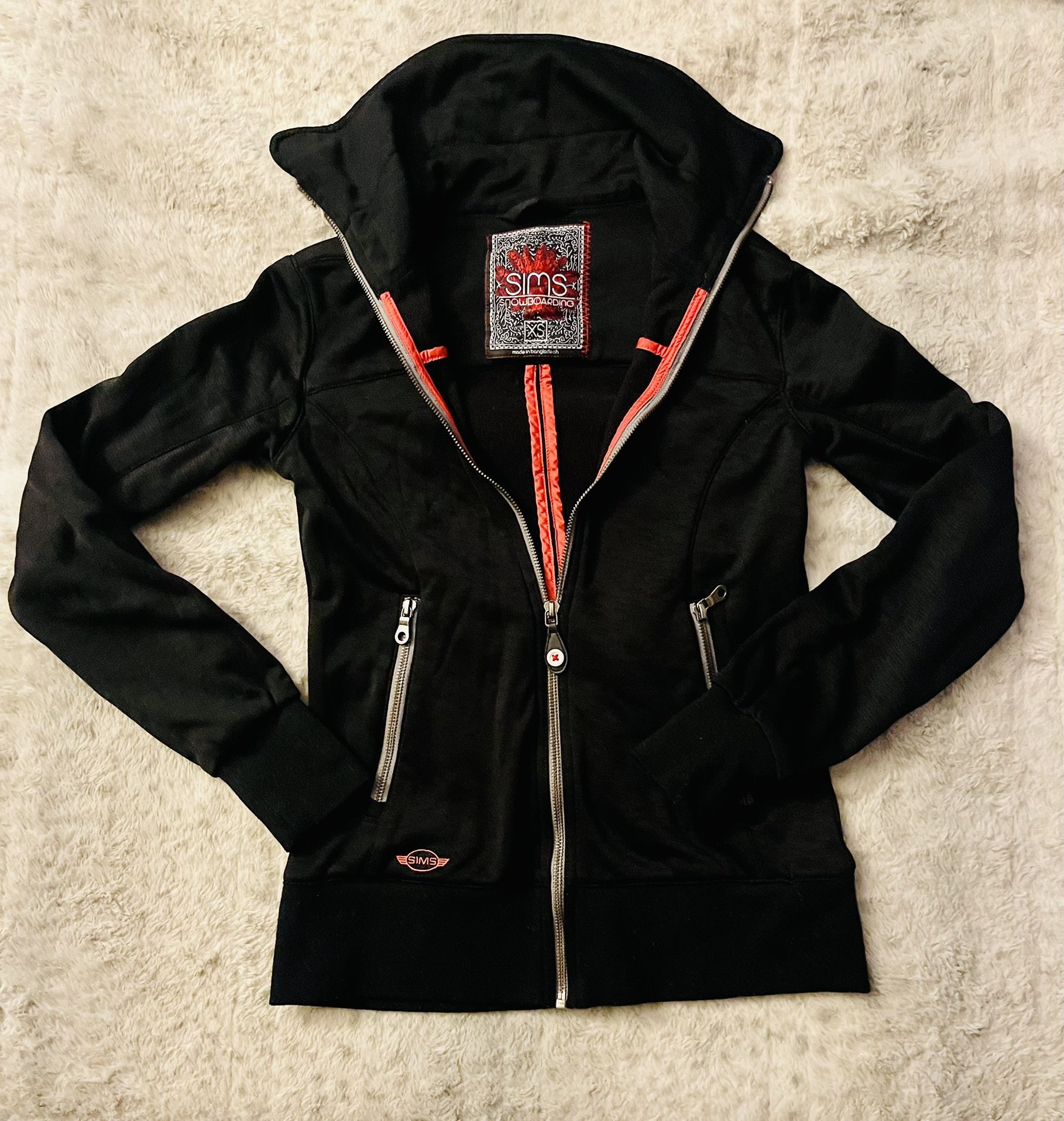 SIMS Snowboarding, Womens Zip Up Sweater, Black
