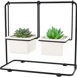 superbpag Succulent Plant Pots with Drainage Hole(Black)