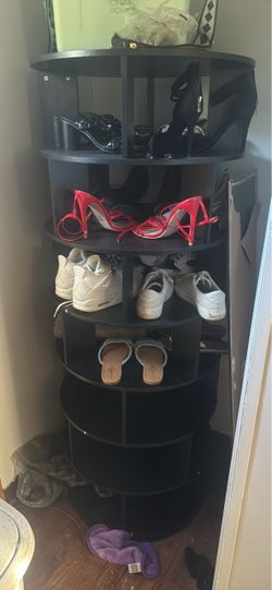 Spinning shoe rack