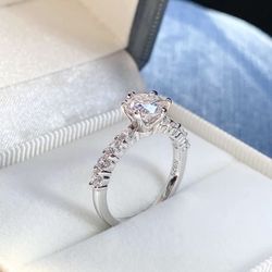 NEW! 1CT. Round Brilliant, Certified Moissanite Gemstone Engagement Ring, Please See Details 🌼