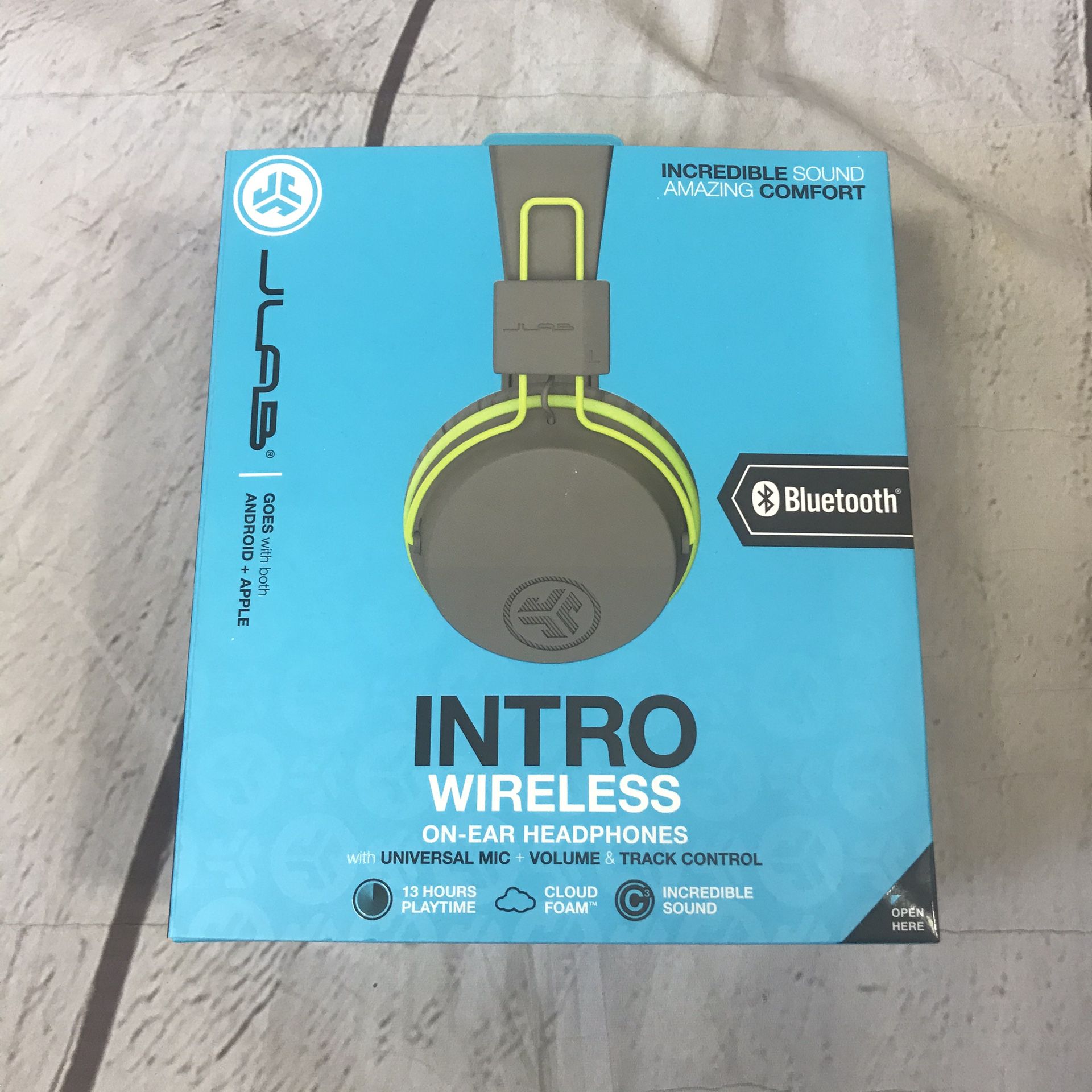 NEW!!! JLab Intro Wireless Bluetooth On-Ear Headphones - Green