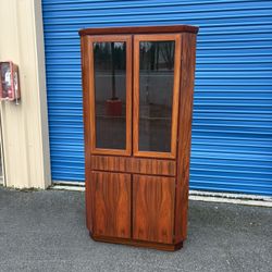 Mid Century Modern Danish Rosewood Corner Hutch By Skovby