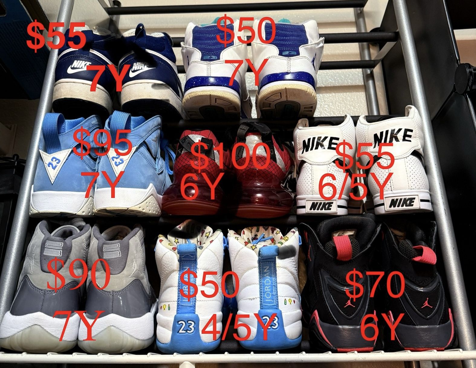 Variety Of JORDANS 4/5Y,6Y,6/5Y&7Y