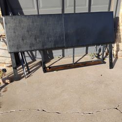 King-size Black Leather Headboard 