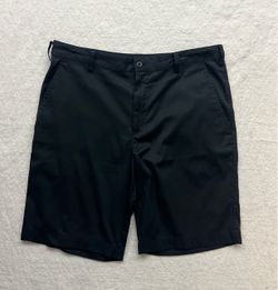 Nike Golf Shorts Mens 34 Black Dri-Fit Flat Front Tour Performance Stretch Blend