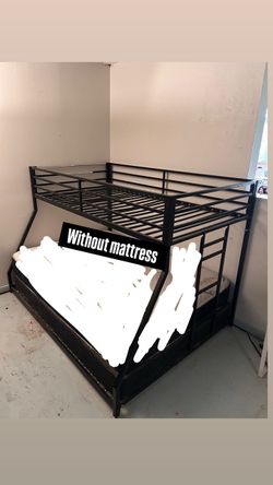 Black Metal Twin Over Full Bunk Bed