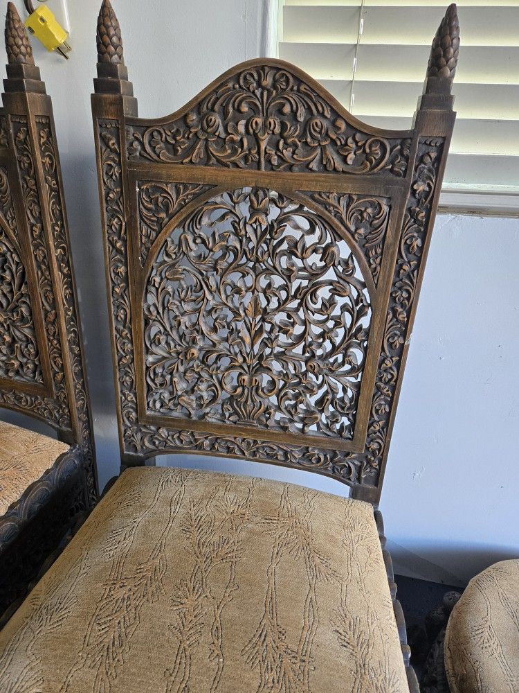 Antique Chairs and matching stool set. Imported from overseas - Hand Carved
