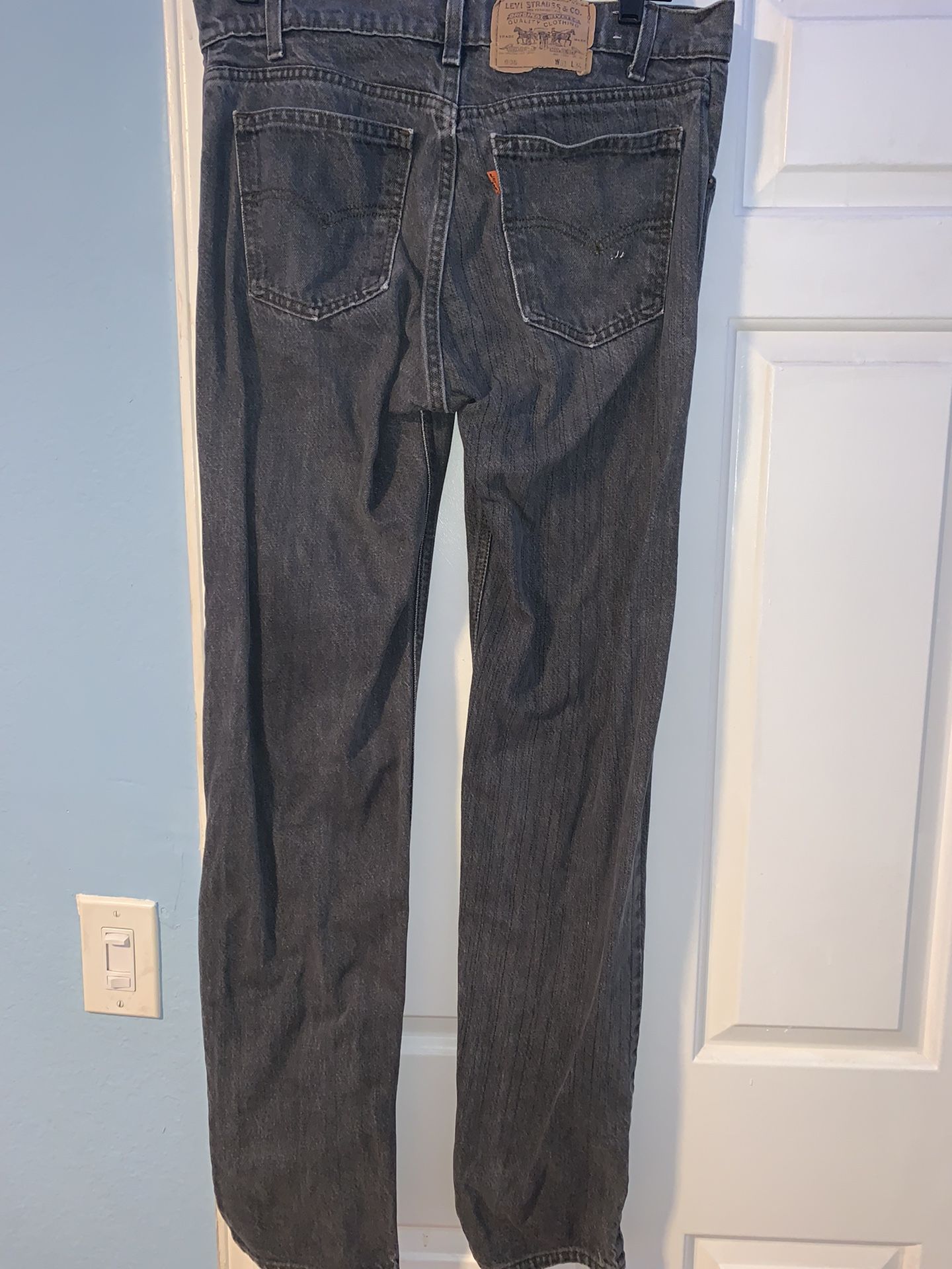 Levi 505 Black Jeans Orange Tab 31x34