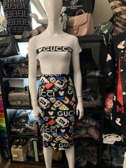 Fashion high waist skirt and blouse