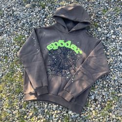 Slate Grey Sp5der Wait Web Hoodie Size Medium