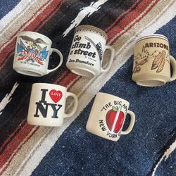 Vintage Mugs, Mostly Tourist Mugs