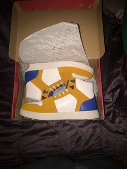 High-Top Sneakers Yellow White Blue