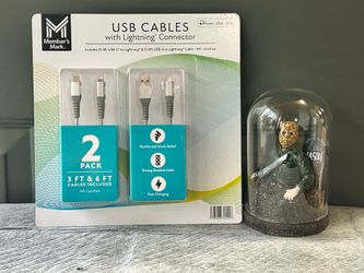 2 Pack Member's Mark Apple USB Type A-to-Apple 3ft and 6ft Cables NEW SEALED
