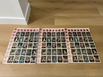 THREE 1986 SPORTSFLICS TRI-STARS  UNCUT PANEL- REGGIE JACKSON - PETE ROSE &OTHERS