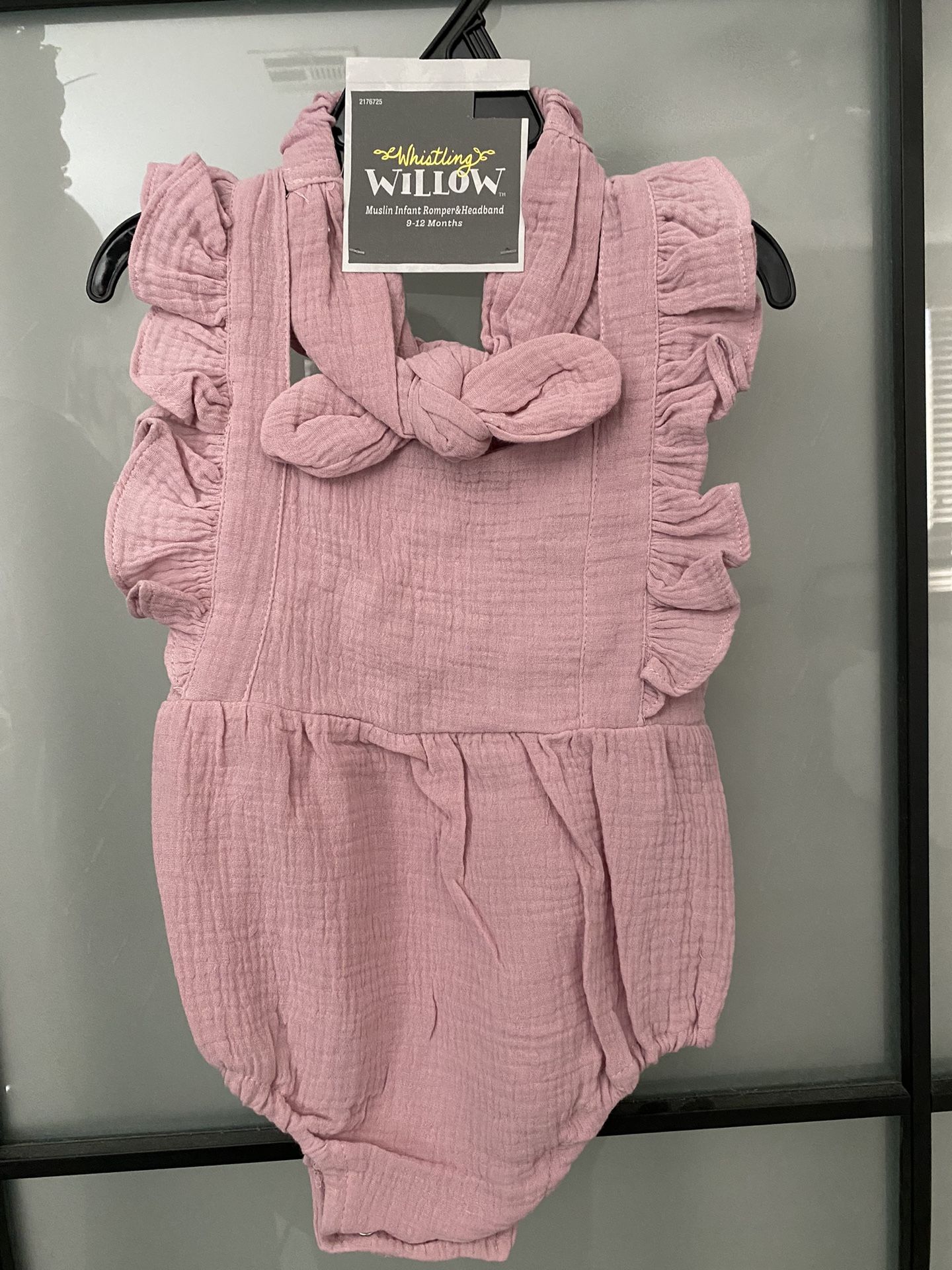 Muslin Infant Romper And Headband Whistling Willow
