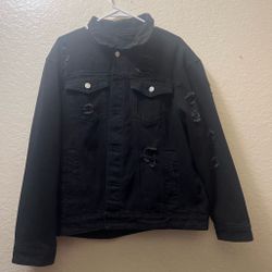 Black denim jacket