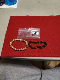 Mixed Material Crystal Bracelets ×2 Lot#30