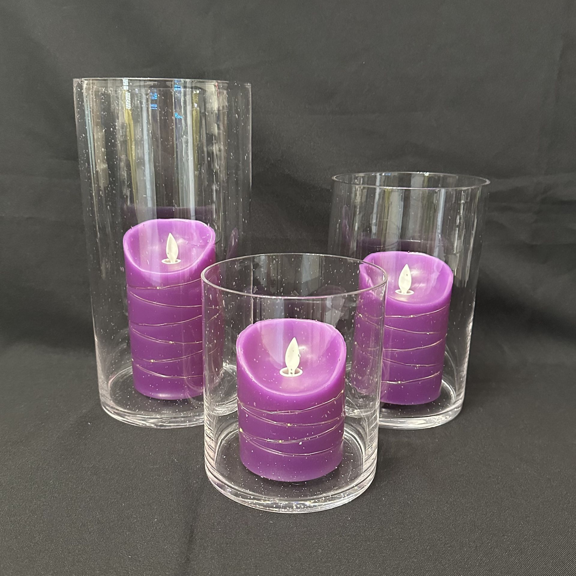 Flameless Flickering Real Wax Pillar Candles Set