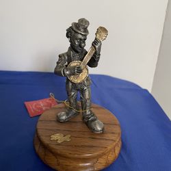 intage Ron Lee Hobo Band pewter clown playing drum collectible figurine; With Original 1989 Tag