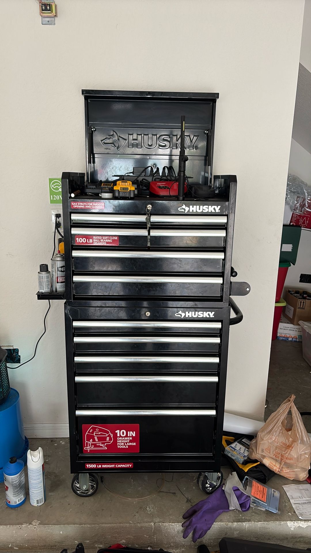 Husky Tool Box With Power And Hand Tools