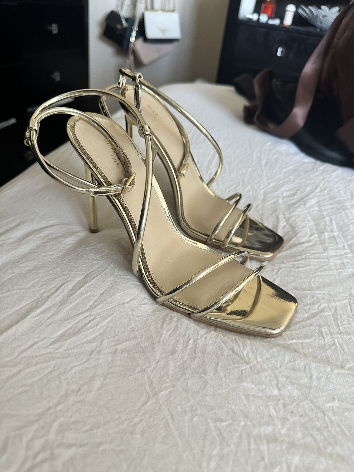 Marciano / GUESS Gold Strappy Heels