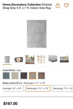 Home Decorators Collection Ethereal Shag Grey 5 ft. × 7 ft. Indoor Area Rug