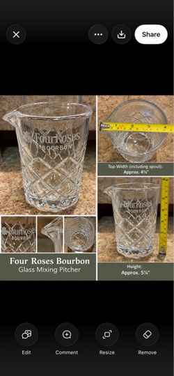 Four Roses Bourbon Heavy Cut-Glass Mixing Pitcher – Barware
